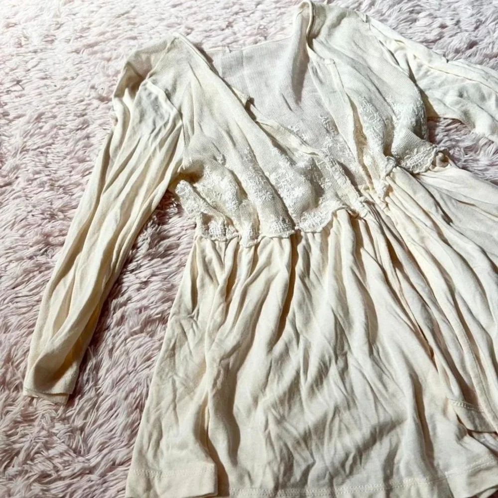 Boho Lace Delicate Coquette Twee Whimsical Womens Medium Fairy Core Cardigan - Picture 2 of 5